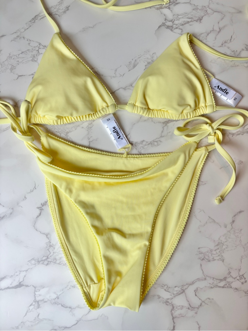 NWOT Andie Swim Yellow Triangle Bikini